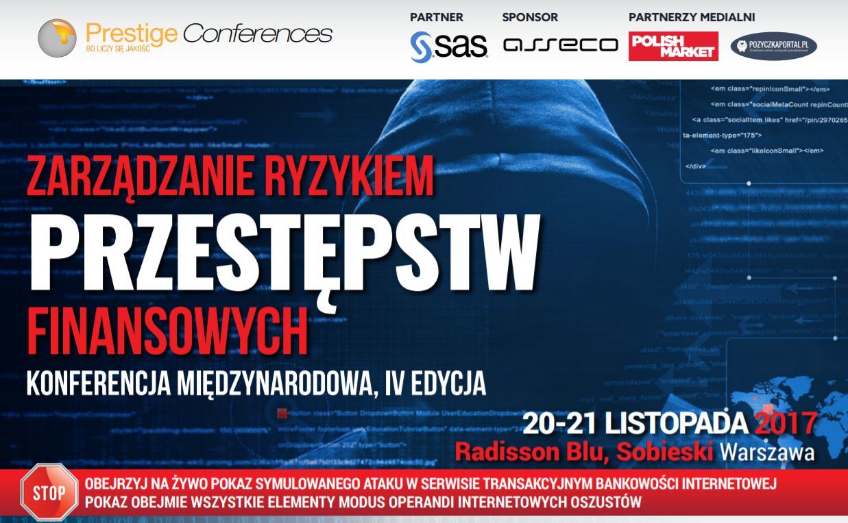IV Konferencja Zarządzania Ryzykiem Przestępstw Finansowych już 20-21 listopada!